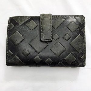Lodis Diamonds Continental Wallet Dark Gray Leather French Purse